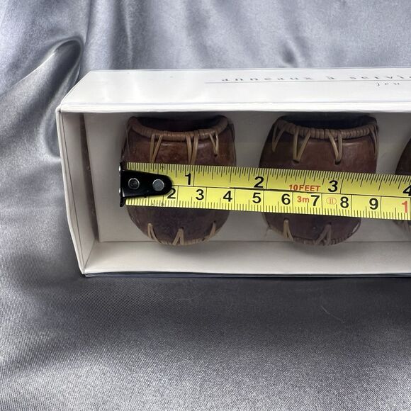 Pier 1 Imports 4Pcs Tamarind Wooden Napkin Rings Brown Tan Handmade‎ Gifts Fall - Picture 4 of 10